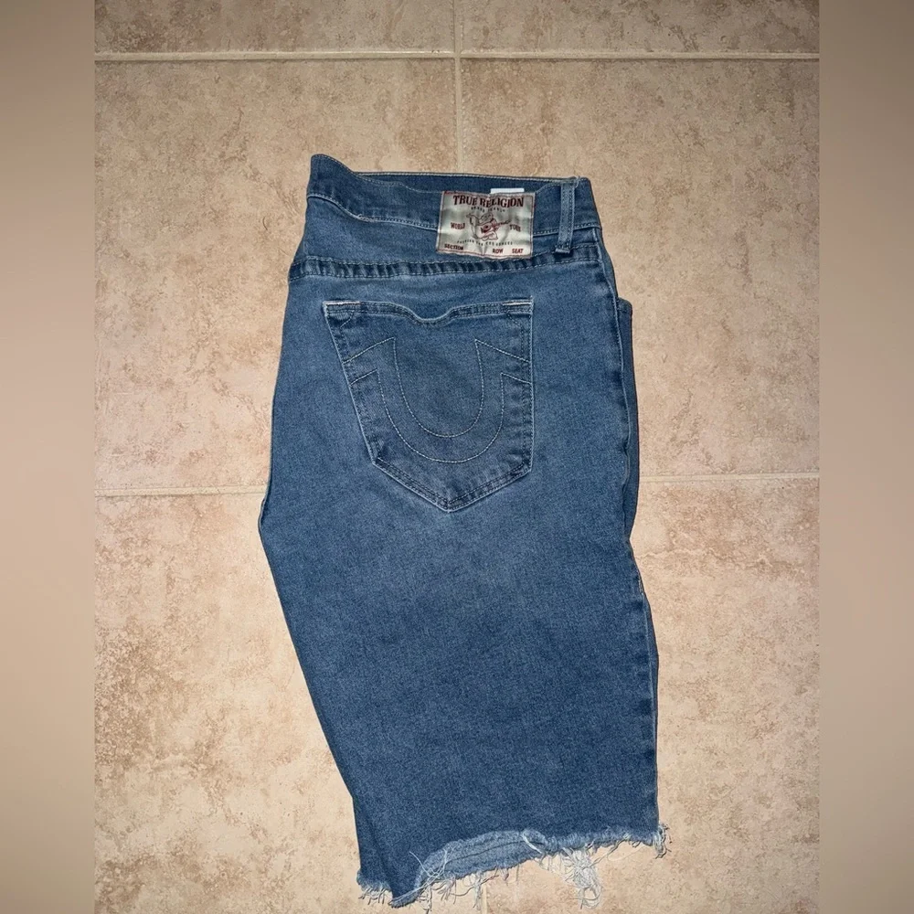 True Religion Blue Denim Shorts 36